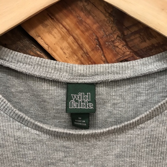 Wild Fable Gray Ruffle Edge Top - Picture 4 of 4